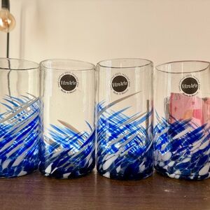 VitroArte Blue and White Glass Tumblers